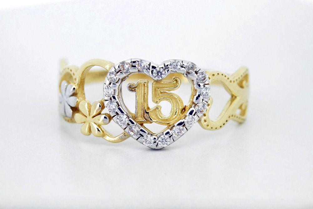 Fine Jewelry 15 Years Old Quinceanera Heart Sim Diamond Ring 14k Real